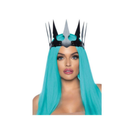 LEG AVENUE - CORONA MALEFICENT IN PELLE SINTETICA CON BORCHIE NERA