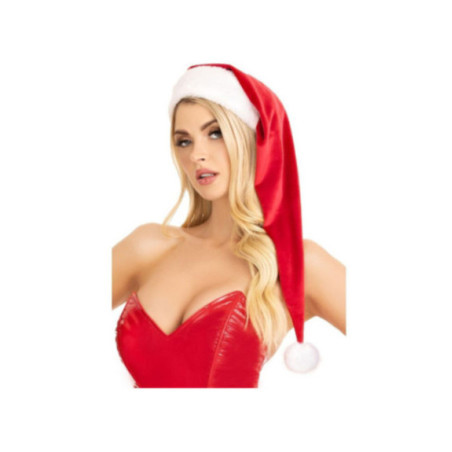 LEG AVENUE - CAPPELLO LUNGO DI BABBO NATALE IN VELLUTO PELUCHE ROSSO