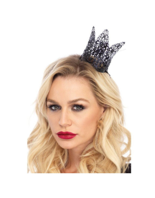 LEG AVENUE - MINI CORONA IN FILIGRANA METALLICA NERA