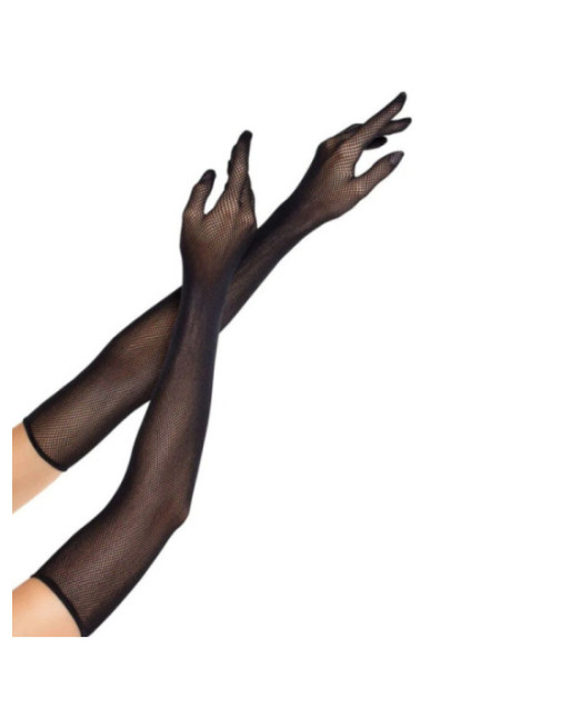 LEG AVENUE - GUANTI LUNGHI A RETE OPERA NERI