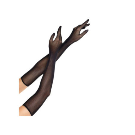 LEG AVENUE - GUANTI LUNGHI A RETE OPERA NERI