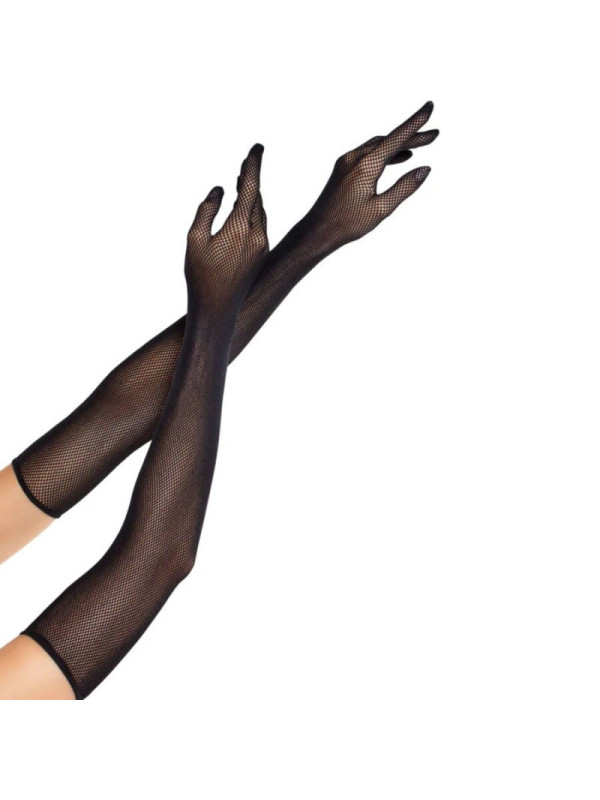LEG AVENUE - GUANTI LUNGHI A RETE OPERA NERI