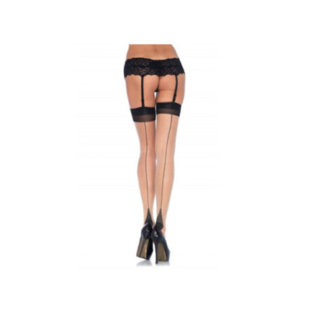 LEG AVENUE - COLLANT CON TACCO CUBANO E CUCITURA POSTERIORE NUDA