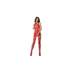 PASSION - WOMAN BS066 BODYSTOCKING ROSSO TAGLIA UNICA