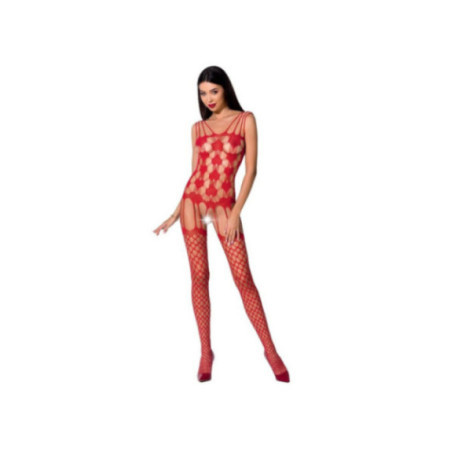 PASSION - WOMAN BS067 BODYSTOCKING ROSSO TAGLIA UNICA