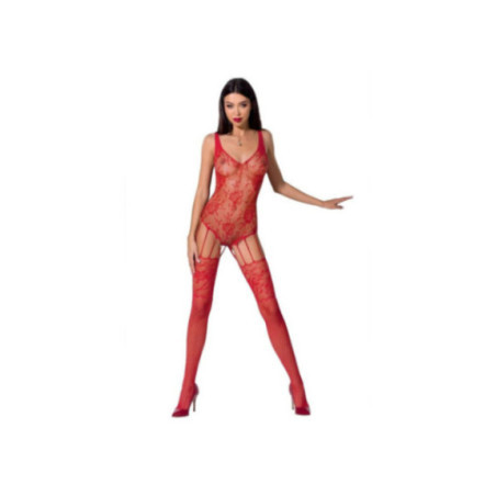 PASSION - WOMAN BS074 BODYSTOCKING TAGLIA UNICA ROSSO
