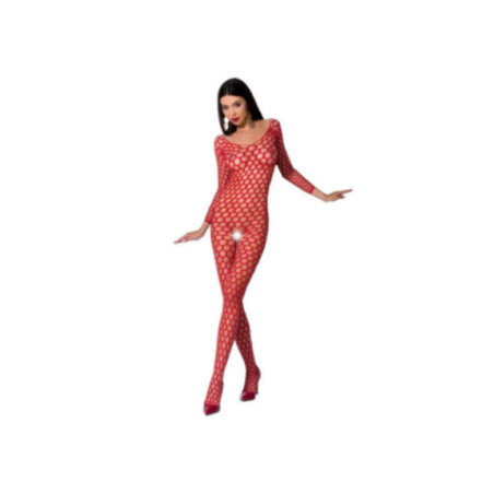PASSION - WOMAN BS077 BODYSTOCKING TAGLIA UNICA ROSSO