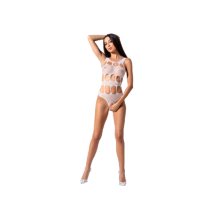 PASSION - WOMAN BS083 BODY TEDDY NET BIANCO TAGLIA UNICA