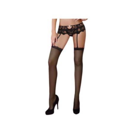 LIVCO CORSETTI FASHION - MANDIRIN LC 90529 PANTY + REGGIGLIERE NERO L/XL