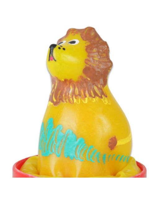 CONDOMERIE - PRESERVATIVI NOVITÀ DIPINTI A MANO LEONE SEDUTO