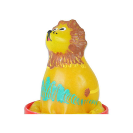 CONDOMERIE - PRESERVATIVI NOVITÀ DIPINTI A MANO LEONE SEDUTO