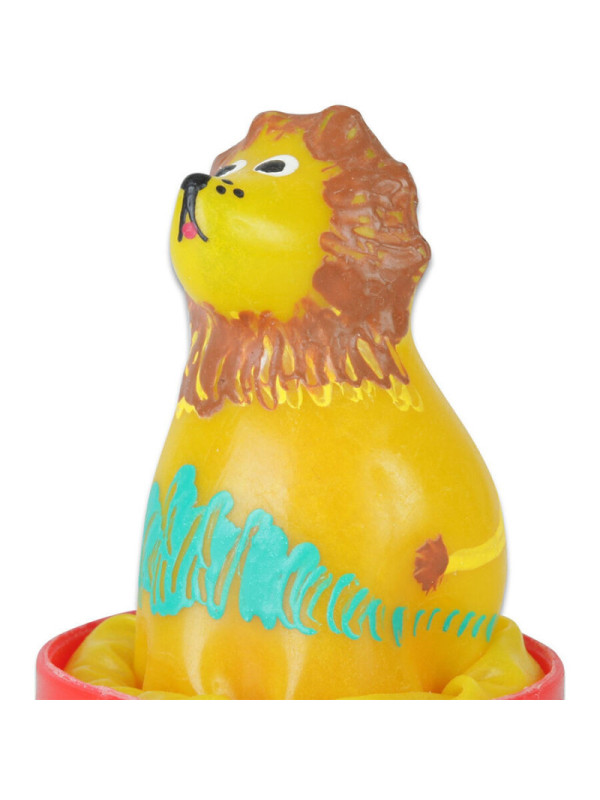 CONDOMERIE - PRESERVATIVI NOVITÀ DIPINTI A MANO LEONE SEDUTO