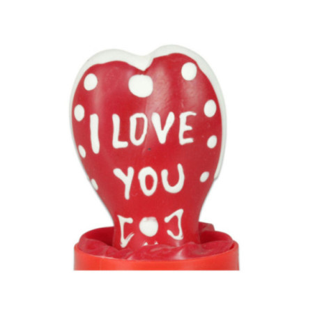 CONDOMERIE - PRESERVATIVI NOVITÀ DIPINTI A MANO CUORE - MODELLO I LOVE YOU 2