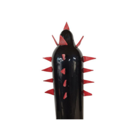 CONDOMERIE - PRESERVATIVI NOVITÀ DIPINTI A MANO CACTUS NERO XL