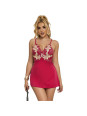 Subblime Babydoll Rosso con Disegno Floreale S/M
