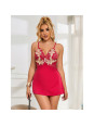 Subblime Babydoll Rosso con Disegno Floreale S/M