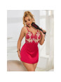 Subblime Babydoll Rosso con Disegno Floreale S/M