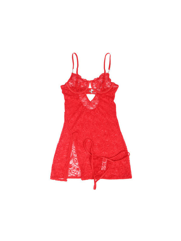 Subblime Babydoll in Pizzo Rosso S/M – Spalline Regolabili