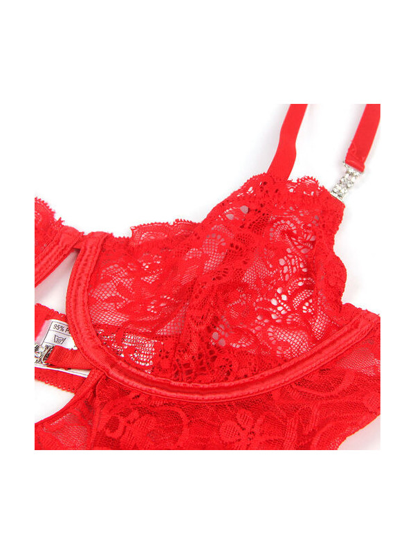 Subblime Babydoll in Pizzo Rosso S/M – Spalline Regolabili