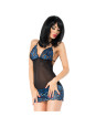 Chilirose CR 3843 Babydoll Blu e Nero L/XL – Tulle e Pizzo