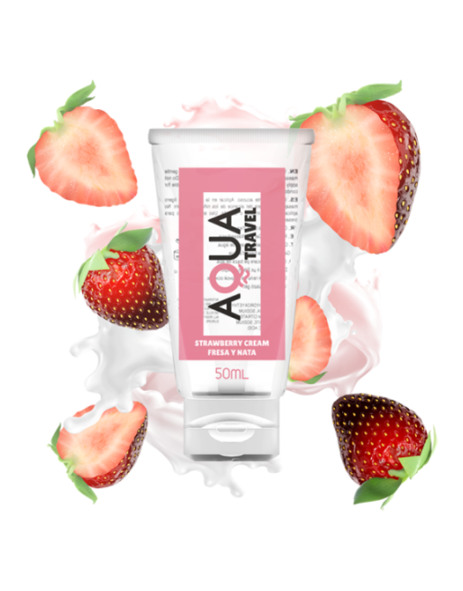 AQUA TRAVEL - LUBRIFICANTE A BASE ACQUA GUSTO CREMA FRAGOLA - 50 ML