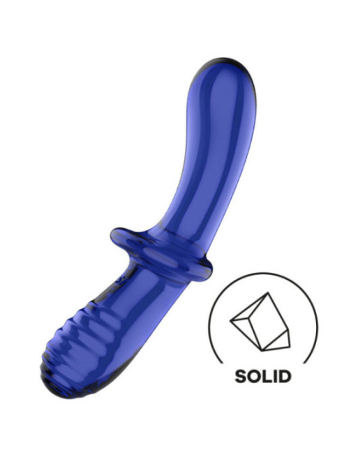 SATISFYER - DILDO DOPPIO CRISTALLO BLU