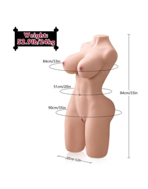 XISE - ERICA SPINTA TORSO REALISTICO CON VIBRAZIONE FEMMINILE 84 CM