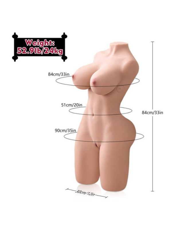 XISE - ERICA SPINTA TORSO REALISTICO CON VIBRAZIONE FEMMINILE 84 CM