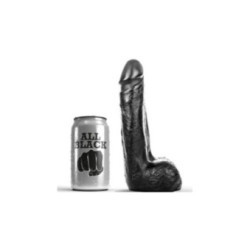 ALL BLACK - DILDO REALISTICO NERO MORBIDO 20 CM
