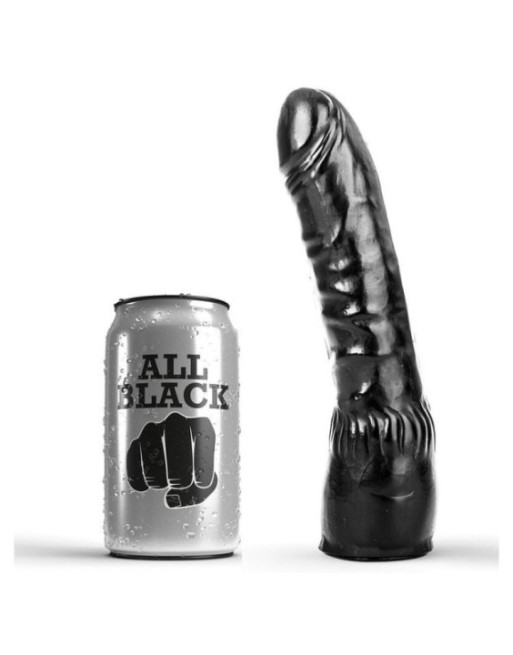 ALL BLACK - DILDO NERO REALISTICO 20 CM