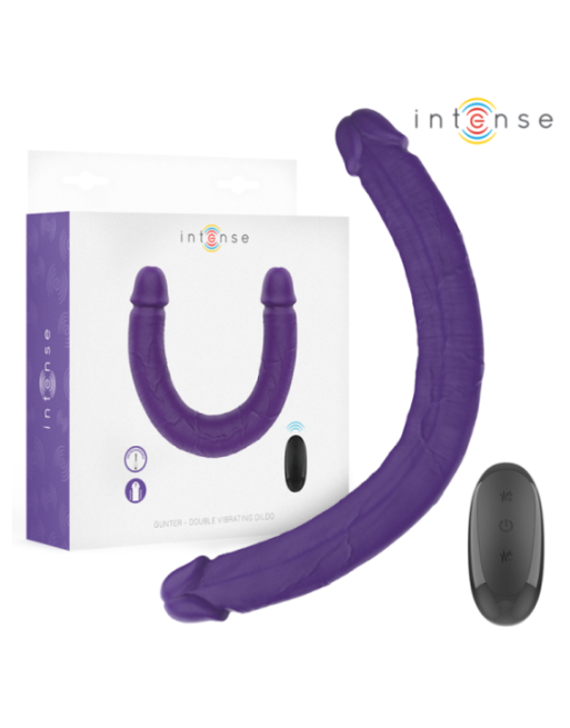 INTENSE - GUNTER DILDO DOPPIO VIBRATORE 40 CM VIOLA TELECOMANDO