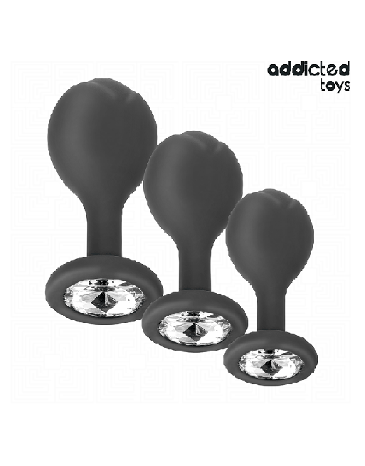 ADDICTED TOYS - SET DI 3 TAPPI ANALI CON GIOIELLO
