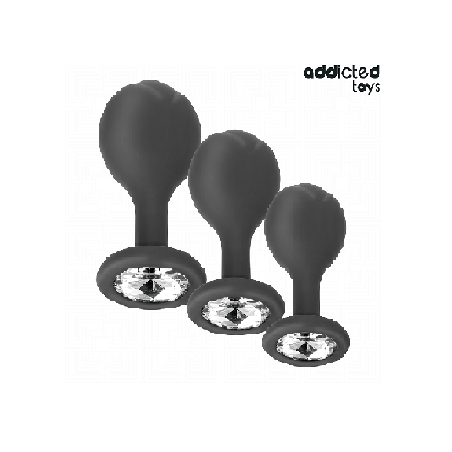 ADDICTED TOYS - SET DI 3 TAPPI ANALI CON GIOIELLO