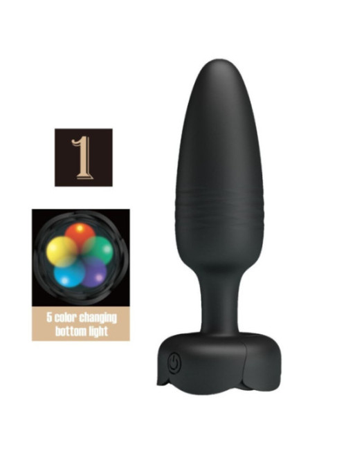 PRETTY LOVE - TARION PLUG ANALE CON LUCE LED NERO 12,5 CM
