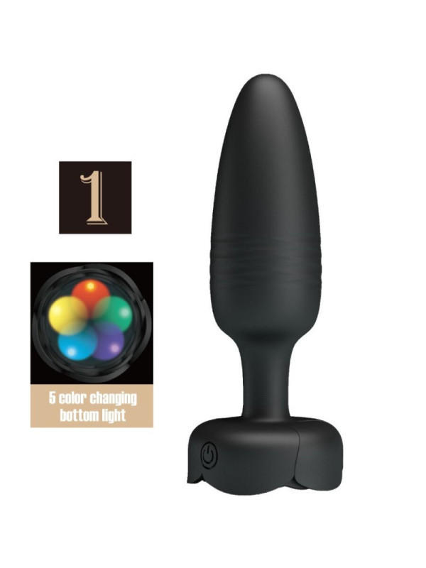 PRETTY LOVE - TARION PLUG ANALE CON LUCE LED NERO 12,5 CM