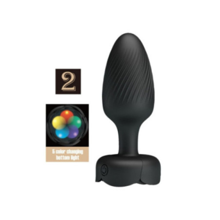 PRETTY LOVE - VARIAN PLUG ANALE CON LUCE LED NERO 10,8 CM