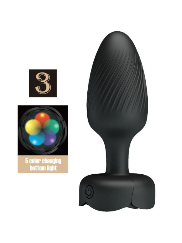 PRETTY LOVE - OSBORN PLUG ANALE CON LUCE LED NERO 9,8 CM