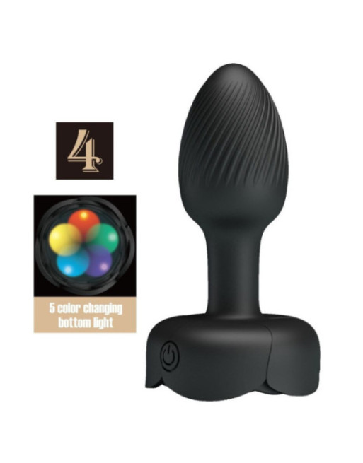 PRETTY LOVE - PLUG ANALE OLMAN CON LUCE LED NERO 8,8 CM