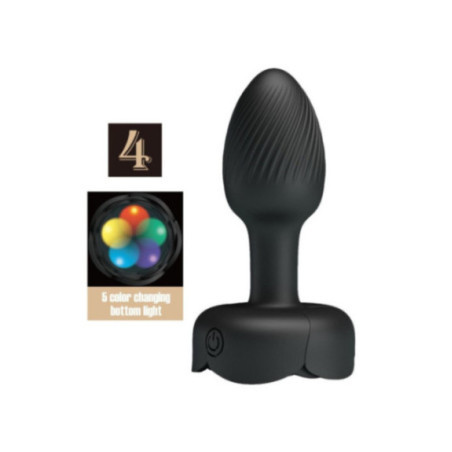PRETTY LOVE - PLUG ANALE OLMAN CON LUCE LED NERO 8,8 CM