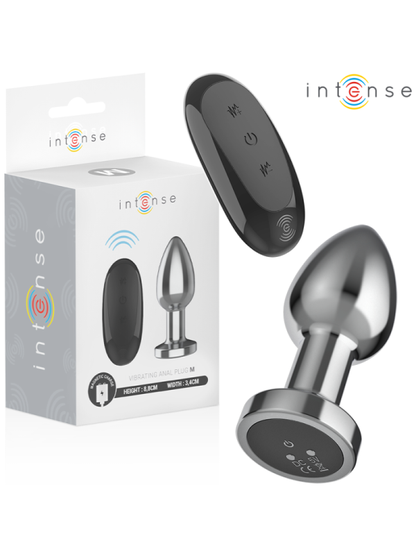 INTENSE - PLUG ANALE 10 VIBRAZIONI METALLO CON TELECOMANDO M