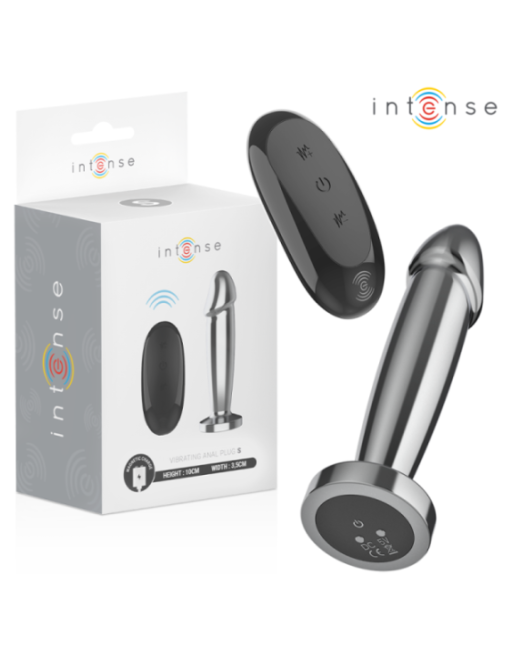 INTENSE - ANAL PLUG 10 VIBRAZIONI DILDO METALLO CON TELECOMANDO S