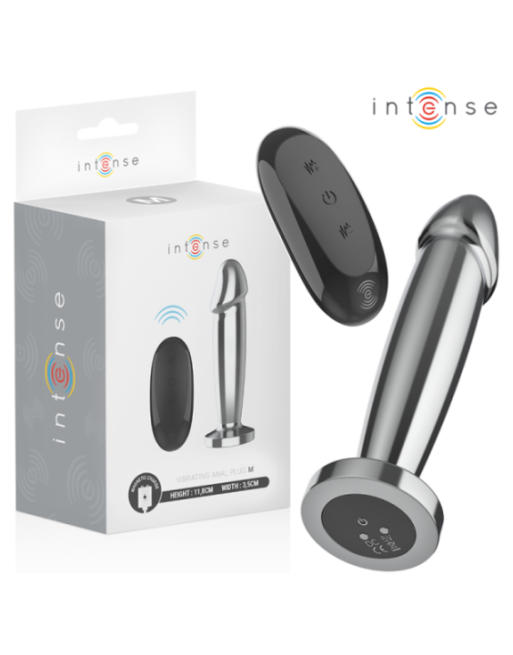 INTENSE - ANAL PLUG 10 VIBRAZIONI DILDO METALLO CON TELECOMANDO M