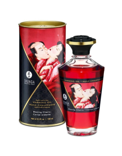 SHUNGA - OLIO DA MASSAGGIO EFFETTO CALORE SAPORE INTENSO DI CILIEGIA 100 ML