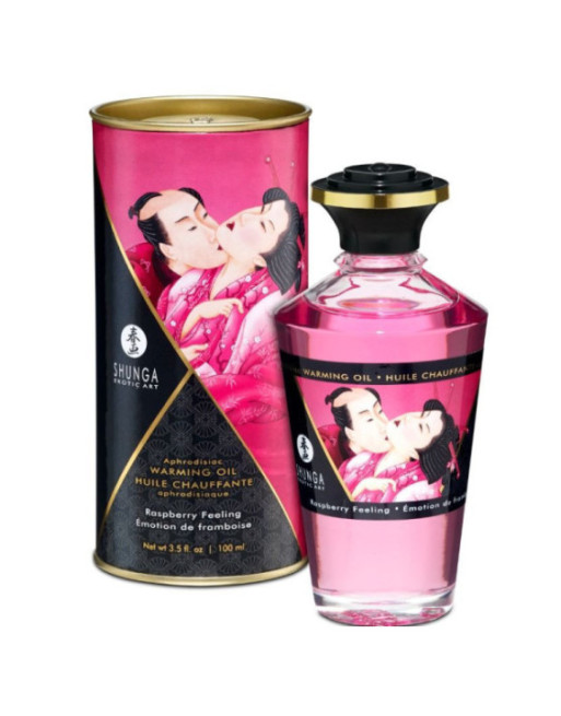 SHUNGA - OLIO DA MASSAGGIO EFFETTO CALORE SAPORE INTENSO DI LAMPONE 100 ML