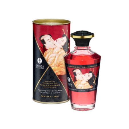 SHUNGA - OLIO DA MASSAGGIO EFFETTO CALORE FRAGOLE E CAVA 100 ML