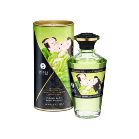 SHUNGA - OLIO DA MASSAGGIO CON EFFETTO CALORE GUSTO SORBETTO DI MEZZANOTTE 100 ML