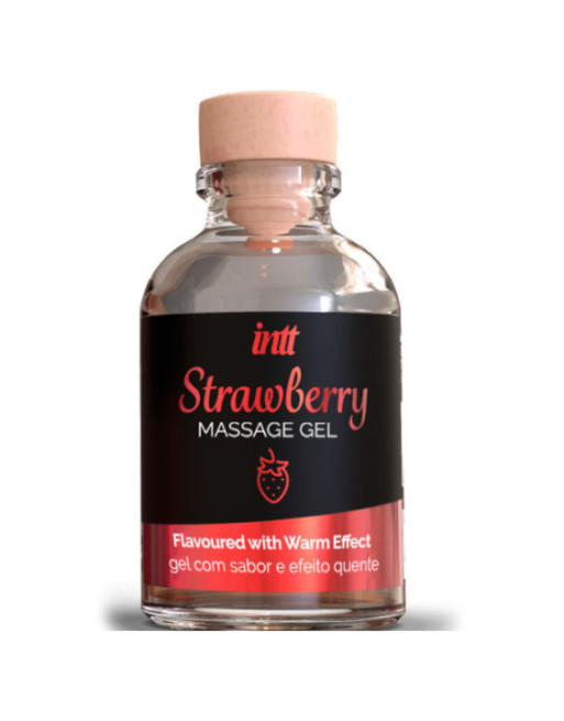 INTT MASSAGE & ORAL SEX - GEL DA MASSAGGIO AL GUSTO DI FRAGOLA EFFETTO CALDO