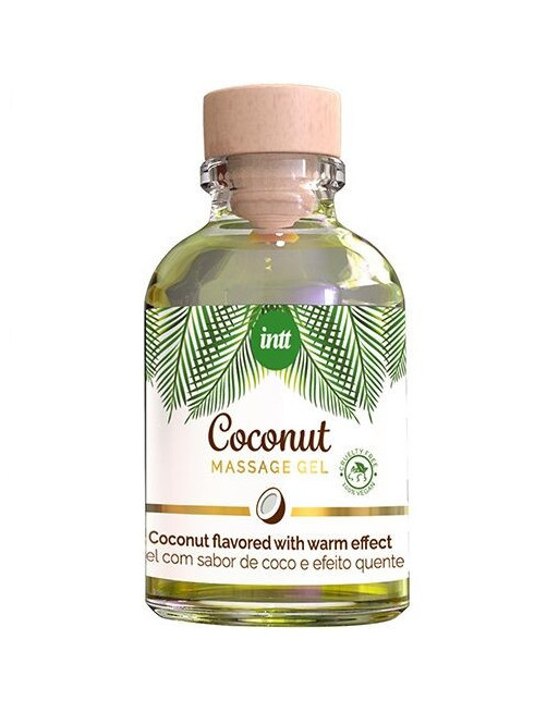 INTT - GEL DA MASSAGGIO VEGANO AL GUSTO DI COCCO ED EFFETTO RISCALDANTE