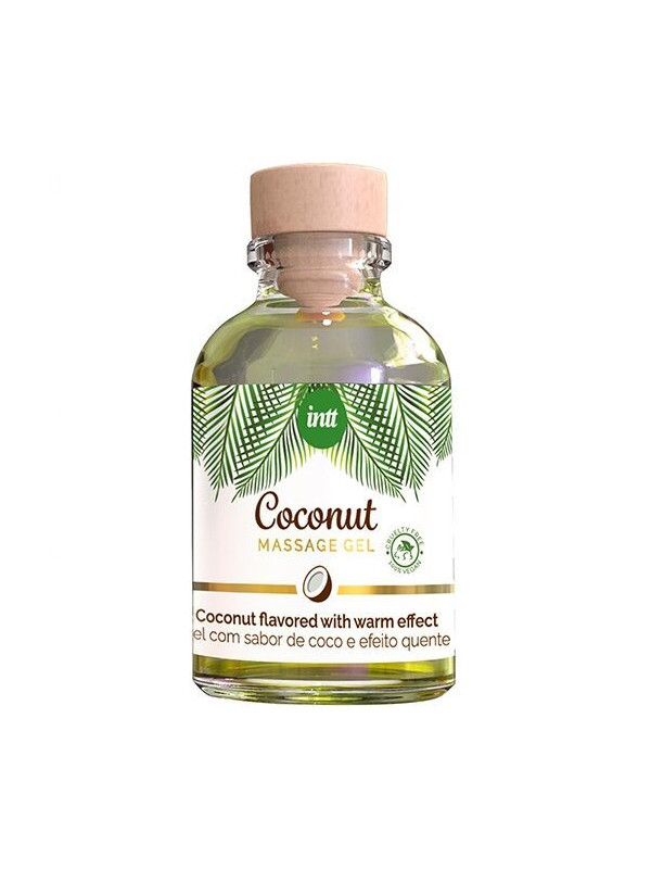 INTT - GEL DA MASSAGGIO VEGANO AL GUSTO DI COCCO ED EFFETTO RISCALDANTE