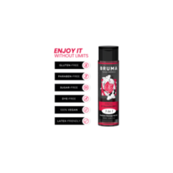 BRUMA - OLIO DA MASSAGGIO PREMIUM EFFETTO CALORE SAPORE FRAGOLA 3 IN 1 - 100 ML